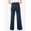 Woman Within Stretch-Cotton Knit Pull-On Wide-Leg Leggings(Navy)