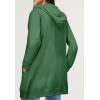 ellos Women’s Plus Size Long Zip Front Hoodie French Terry Long Oversized Lightweight Jacket(Forest Jade)