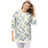 Woman Within Crewneck Fleece Sweatshirt(Ivory Meadow Floral)