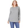 Woman Within Long-Sleeve Crewneck Soft Waffle Knit Thermal Shirt(Medium Heather Grey)