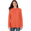 Woman Within Long-Sleeve Crewneck Soft Waffle Knit Thermal Shirt(Pumpkin)