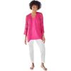Woman Within Plus Size Crochet Curved-Hem Cardigan Sweater(Raspberry Sorbet)