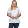 Woman Within Plus Size Perfect V-Neck Pocket Tee(White)
