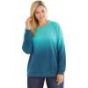 Woman Within Printed Sweatshirt(Pearl Mint Ombre)