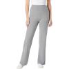 Woman Within Stretch-Cotton Knit Pull-On Wide-Leg Leggings(Medium Heather Grey)