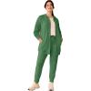 ellos Women’s Plus Size Long Zip Front Hoodie French Terry Long Oversized Lightweight Jacket(Forest Jade)